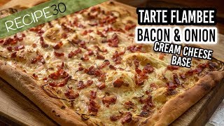 Tarte flambee a cheese and bacon pizza from Alsace [upl. by Tierell602]