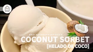 How to Make Puerto Rican Helado de Coco COCONUT ICE CREAM easy  Home with a Blender  by HCC [upl. by Herm482]