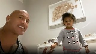 Dwayne Johnson Sing You’re Welcome For His Daughter Tia [upl. by Yart]