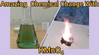 Colour change reaction KMnO4  NaOH  sugar and Oxidation of glycerol by KMnO4 [upl. by Ojillek]