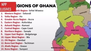 The 16 new Regions in Ghana and their Capital towns regions ghananews currentaffairs [upl. by Eesac123]