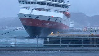 Ship Blown Against Dock During Storm [upl. by Eatnod]