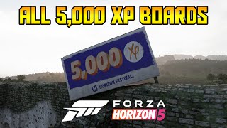 Forza Horizon 5  All 25 5000 XP Boards Location Guide easy methods [upl. by Agem]