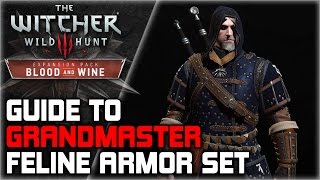 WITCHER 3 Grandmaster FELINE Armor Set GUIDE ► Diagrams Locations Crafting Stats Appearance [upl. by Aiveneg]