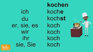 Deutsch lernen A1  Verben im Präsens konjugieren [upl. by Eecram59]