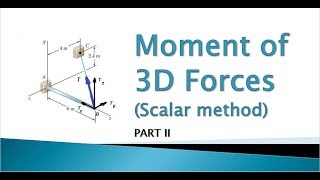 58 How to find moment of a 3D force about a point  Scalar method Part II [upl. by Ace]