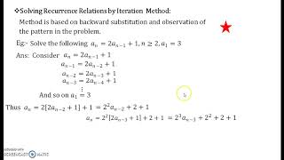 Recurrence Relations Part 2 Solving by Iteration Method [upl. by Nilatak]