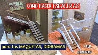 Como hacer ESCALERAS escuadra y quotuquotpara MAQUETAS o DIORAMAS 2 TIPOS2019 [upl. by Novak554]