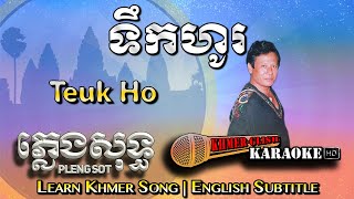 Khmer Karaoke  Teuk Ho ទឹកហូរ ភ្លេងសុទ្ធ Pleng Sot English Subtitle Sing Along [upl. by Esined194]