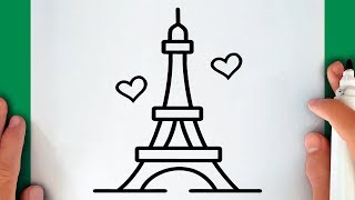 HOW TO DRAW THE EIFFEL TOWER [upl. by Arakahs]