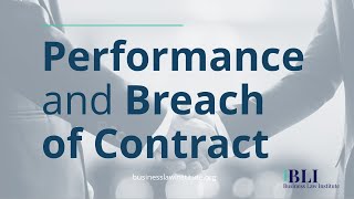 Performance and Breach of Contract Material Breach Immaterial Breach Anticipatory Breach [upl. by Florence]