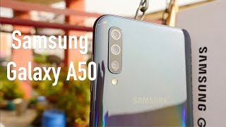 Samsung Galaxy A50 Unboxing amp Overview  Camera Smartphone [upl. by Aicilaana]