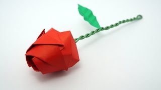 Origami Rose tutorial Davor Vinko [upl. by Lrac546]