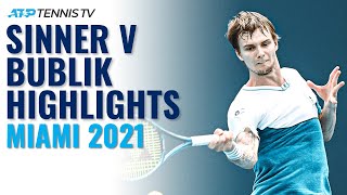 Brilliant Jannik Sinner vs Alexander Bublik Match  Miami 2021 Highlights [upl. by Ahnavas]