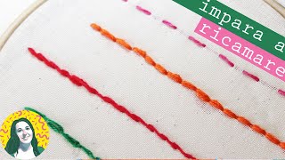 Punti base del ricamo facili  TUTORIAL RICAMO [upl. by Marjana481]