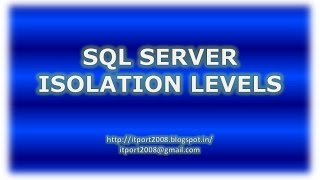 SQL Server Isolation Example [upl. by Jansen819]