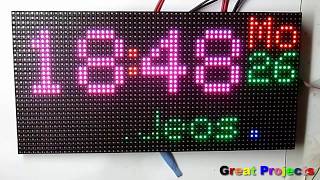 64x32 RGB Led Matrix Clock With Arduino [upl. by Even]