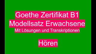 Goethe Zertifikat B1 Hören  German Listening Exam B1 [upl. by Elcin]