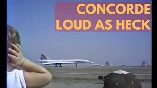 Concorde Supersonic Jet Airplane Take Off  Loud as Heck  Stock Footage [upl. by Hooker]