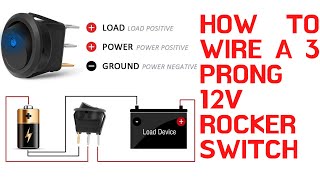 How to wire a 3 prong 12v Illuminated rocker switch [upl. by Beaner]