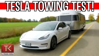 Towing with a Tesla Model 3 Are We Crazy Testing the Range and Power While Towing an Airstream [upl. by Nahshun106]