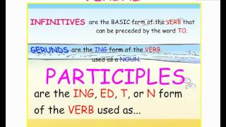 INFINITIVES GERUNDS PARTICIPLES  3 VERBALS  Easy English Grammar [upl. by Azeel]