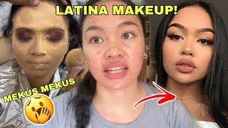 I TRIED COPYING LATINA MAKEUP LOOK [upl. by Enyamrahc874]