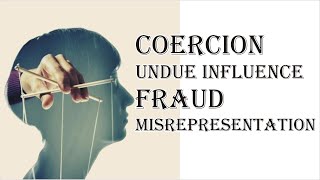 Coercion Undue Influence Fraud Misrepresentation  Indian Contract Act 1872  Law Guru [upl. by Martreb475]