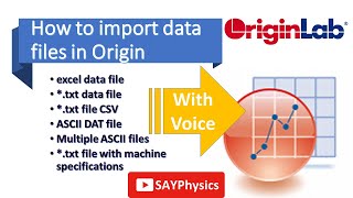 How to import data files in origin  easy guidelines [upl. by Brost]