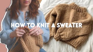 How To Knit a Chunky Sweater  Beginner Friendly Step by Step DIY Tutorial [upl. by Block]