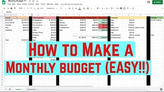 How To Make A SIMPLE Budget In Google Sheets Step By Step Tutorial [upl. by China]