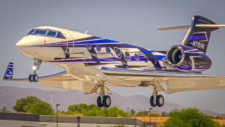 4K Private Jet Plane Spotting at Scottsdale Executive Airport KSDL [upl. by Assirialc]