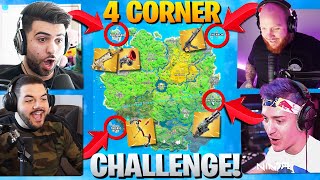 THE 4 CORNER ALL MYTHIC CHALLENGE ft Ninja Tim Courage Fortnite Battle Royale Season 2 [upl. by Sakovich442]