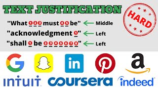 Text Justification Algorithm LeetCode [upl. by Brenna677]