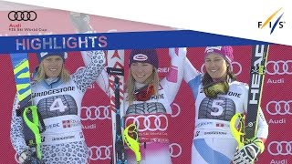 Highlights  Mikaela Shiffrin wins her 11th straight slalom in Sestriere  FIS Alpine [upl. by Nikkie]