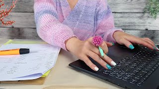 ASMR Paper amp Typing Sounds • Data Entry • Home Office Ambiance [upl. by Selrahc]