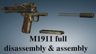 M1911 full disassembly amp assembly [upl. by Barcellona625]