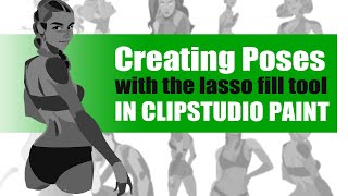 How I create poses with Lasso Fill Tool in Clip Studio Paint [upl. by Suissac]