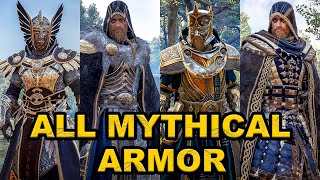 Assassins Creed Valhalla  All Mythical Armor Sets Showcase Male Eivor Version [upl. by Nohsram]