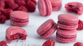 Raspberry Macarons  Italian Meringue Method [upl. by Lorianna]