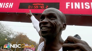 15940 Kipchoge runs historic first sub2 hour marathon  NBC Sports [upl. by Reinold151]