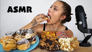 ASMR Eating Cream Puffs amp HUGE Brownies whispered [upl. by Samara860]