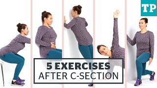 Postpartum Workout 5 exercises for after a Csection [upl. by Loftis]