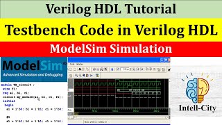 Writing Basic Testbench Code in Verilog HDL  ModelSim Tutorial  Verilog Tutorial [upl. by Erbes]