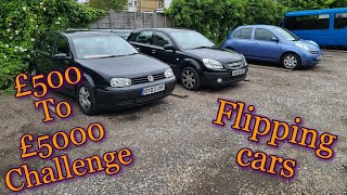 Flipping Cars £500 to £5000 challenge  Episode 1 [upl. by Llemrej]