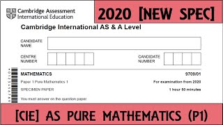 Solved Past Paper  CIE AS Mathematics  Pure 1  2020 NEW SPEC [upl. by Ieso]