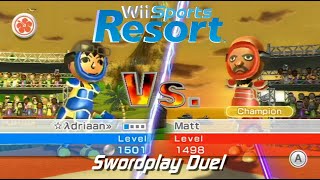 Wii Sports Resort  Swordplay Duel vs Champion Matt All Stamps [upl. by Aissyla]