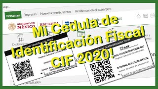 ¡Como obtener mi Cedula de Identificación Fiscal CIF 2020 [upl. by Aibsel393]