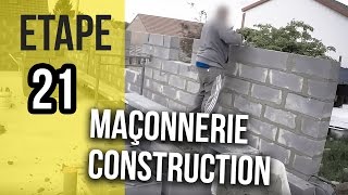 Maçonnerie dune construction de maison  Etape 21 [upl. by Oirom]