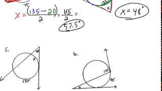 Interior and Exterior Angles in Circles  Examples [upl. by Eiduam]